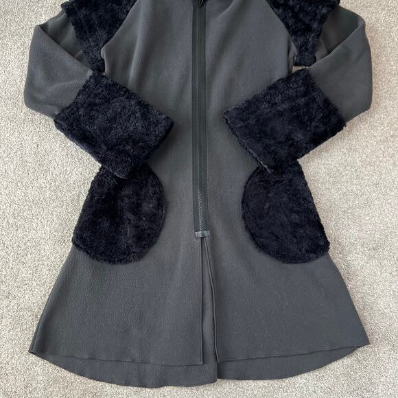 Vintage Mimdo Penny Lane Black Trim Gray Fleece Full Zip Long Jacket (Sz S) - Picture 8 of 15